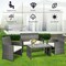Costway 4PCS Rattan Patio Furniture Set Garden Lawn Sofa Cushioned Seat Mix Gray Wicker